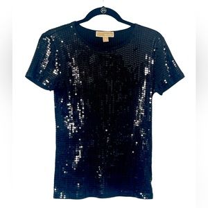 Michael Kors Black Sequin Short Sleeve T-shirt